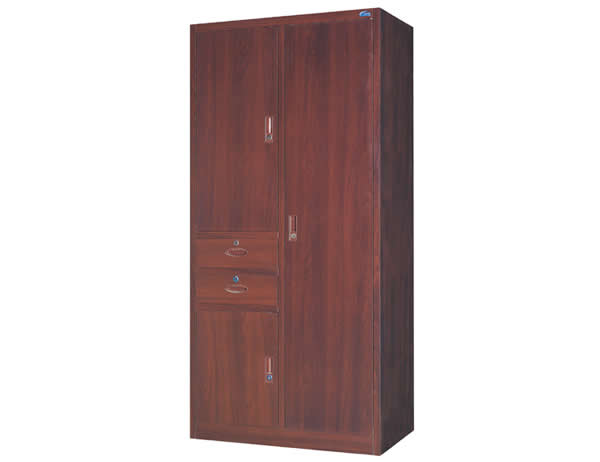Wood grain two drawer sanitary cabinet